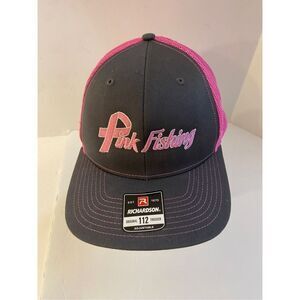 Richardson T112 Trucker hat Pink Fishing gray mesh cap NEW